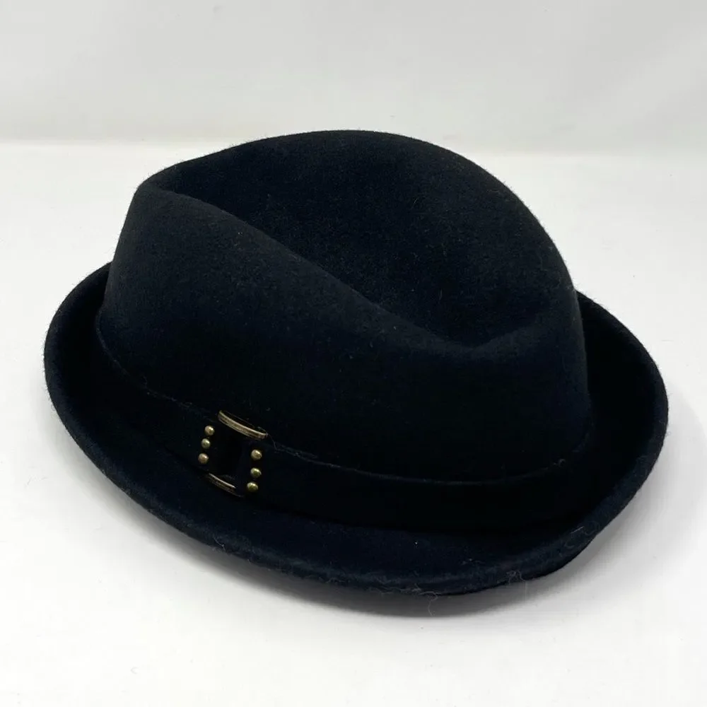 August 100% Wool Black Felt Cloche or Fedora